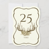 Numéro de table à coquille en bois de cerf (Devant)