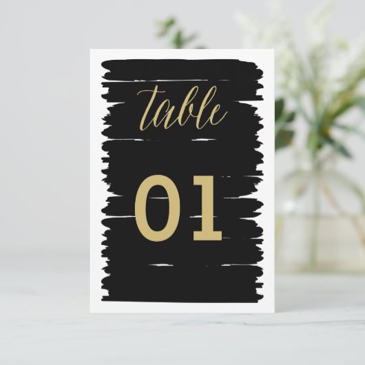 Numéro de table à coups de pinceau modernes (Debout devant)