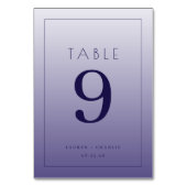 Numéro de table à dégradé violet élégant (Dos)