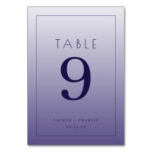 Numéro de table à dégradé violet élégant