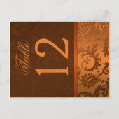 Numéro de table à deux côtés Brown et Damas en cui (Devant)