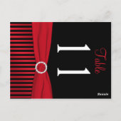 Numéro de table à deux côtés rouge et noir rayé (Dos)