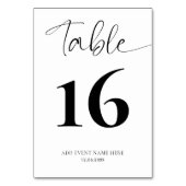 Numéro de table à écriture noir et blanc minimalis (Par défaut)