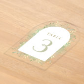 numéro de table à feuillage aquarelle verte (Poser)