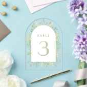 numéro de table à feuillage aquarelle verte (Insitu (Mariage))