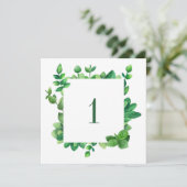 Numéro de table à feuillage vert. Mariage verdure (Debout devant)