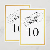 Numéro de table à fioritures de script élégant (Devant / Derrière)