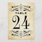 Numéro de table à flourish en parchemin rustique v (Devant)