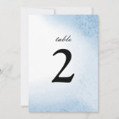 Numéro de table à l'aquarelle Ombre | Bleu (Devant)