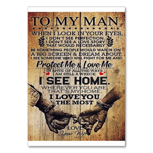 Numéro De Table À mon cadeau mari | Lettre spéciale au mari (Par défaut)