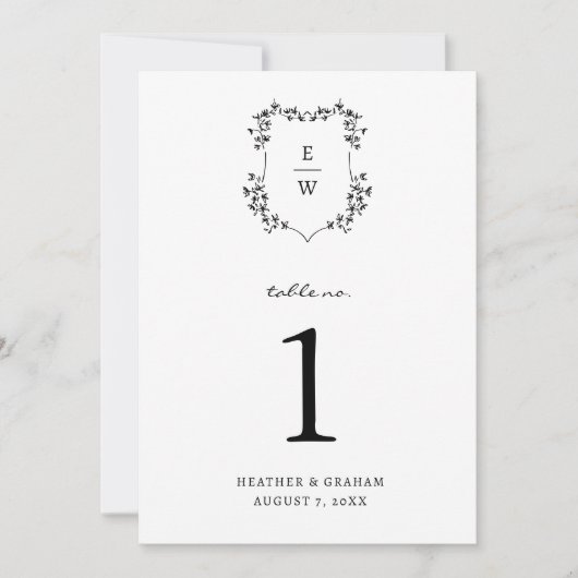 Numéro de table à monogramme (Devant)