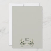 Numéro de table à monogramme de branche d'olive ve (Dos)