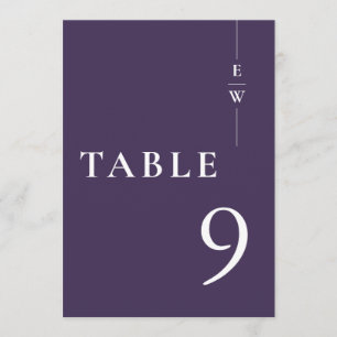 Numéro de table à monogramme moderne minimaliste v