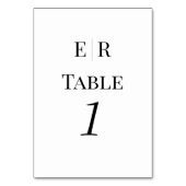 Numéro de table à monogramme noir et blanc minimal (Par défaut)
