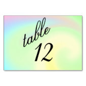 Numéro de table à motif arc-en-ciel pastel (Dos)