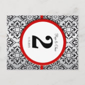 Numéro de table à motif damassé noir et argent ave (Dos)