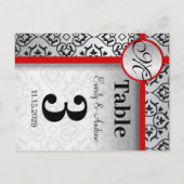 Numéro de table à motif damassé noir et argent ave (Dos)