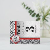 Numéro de table à motif damassé noir et argent ave (Debout devant)