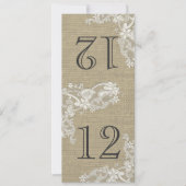 Numéro de table à motif de dentelle de style vinta (Devant)