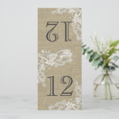 Numéro de table à motif de dentelle de style vinta (Debout devant)