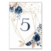 Numéro de table à motif floral géométrique bleu ma (Dos)