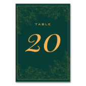 Numéro de table à motif subtil vert émeraude chic (Dos)