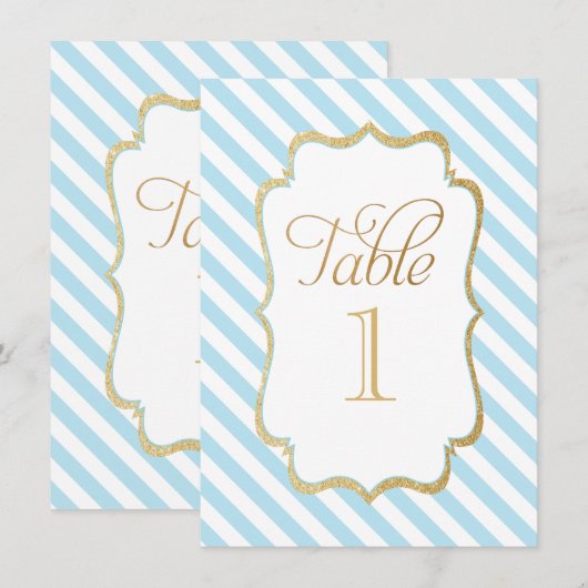 Numéro de table à rayures bleues (Devant / Derrière)