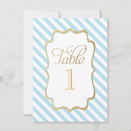 Numéro de table à rayures bleues (Devant)