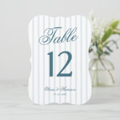 Numéro de table à rayures bleues de l'argent ancie (Debout devant)