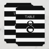 Numéro de table à rayures modernes noir et blanc (Devant / Derrière)
