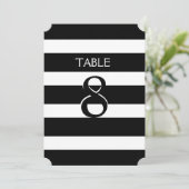 Numéro de table à rayures noir et blanc moderne (Debout devant)