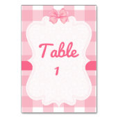 Numéro de table à ruban rose à nœud (Dos)