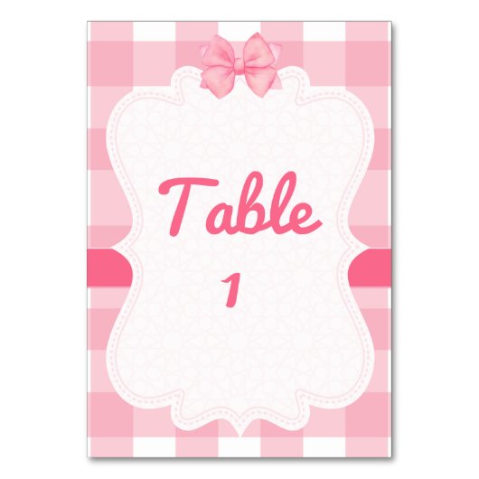 Numéro de table à ruban rose à nœud (Par défaut)