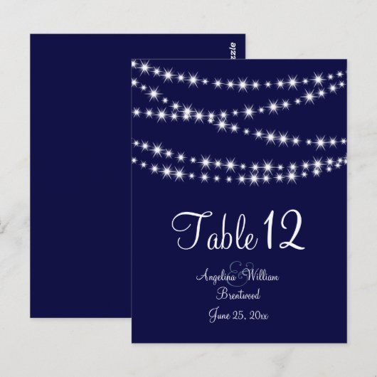 Numéro de table A Twinkle Lights (Devant / Derrière)