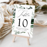 Numéro De Table Abby Greenery<br><div class="desc">Elegant,  botanical wedding table cards featuring the table number,  your names,  and wedding date nestled in a rectangular frame surrounded by eucalyptus,  ferns,  and other rich greenery. Personalize the number for each table card and add it to your cart. Designed to coordinate with our abundant Greenery wedding collection.</div>