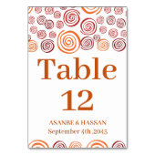 Numéro De Table Abstract African Shape Wedding Table Number Card  (Dos)