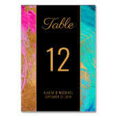 Numéro De Table Abstrait moderne peinture écriture or mariage fonc (Dos)