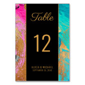 Numéro De Table Abstrait moderne peinture écriture or mariage fonc (Par défaut)