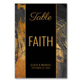 Numéro De Table Abstrait moderne peinture or script TEXTE mariage (Dos)