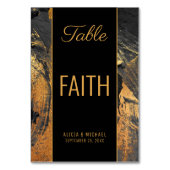 Numéro De Table Abstrait moderne peinture or script TEXTE mariage (Par défaut)