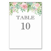 Numéro De Table Abstrait rose floral Mariage Extraordinaire (Dos)