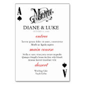 Numéro De Table Ace of Spades Vegas Casino Mariage Menu+Table (Dos)