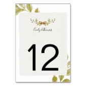 Numéro De Table Acornes rustiques et Feuilles de chêne | (Dos)