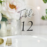 Numéro de table acrylique mariage de script noir m<br><div class="desc">Simple, élégant, minimaliste écriture calligraphie noir lettré à la main accueil mariage carte de table transparente (ou dépoli opaque) personnalisée. VEUILLEZ NOTER que pour commander différents numéros, vous devez les customiser et les mettre dans le panier un par un (une carte sans 1, une autre sans 2, etc). Vous pouvez...</div>