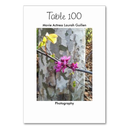 Numéro De Table Actrice de cinéma Laura Guillen aka Ishah (Dos)