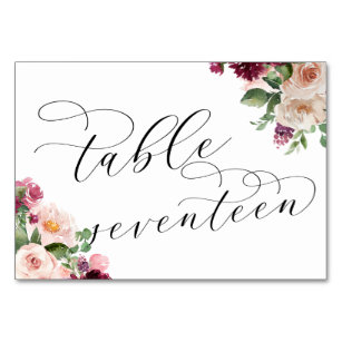 Numéro De Table Adore Fancy Calligraphy Wedding Réception 17