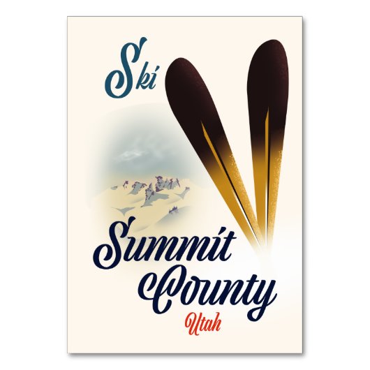 Numéro De Table Affiche de ski de Summit County, Utah. (Par défaut)