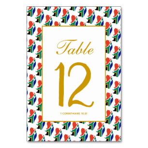 Numéro De Table AFRIQUE DU SUD Célébration de Banquet Mariage