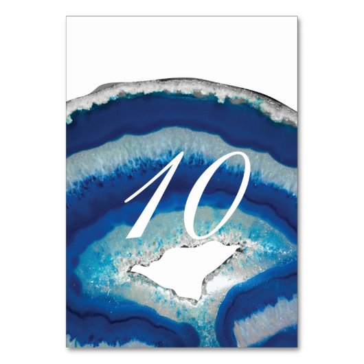 Numéro de table Agate Bleu (Dos)