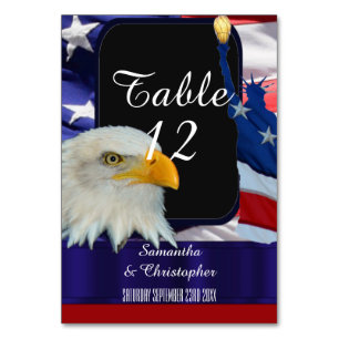 Numéro De Table Aigle et drapeau patriotiques américains
